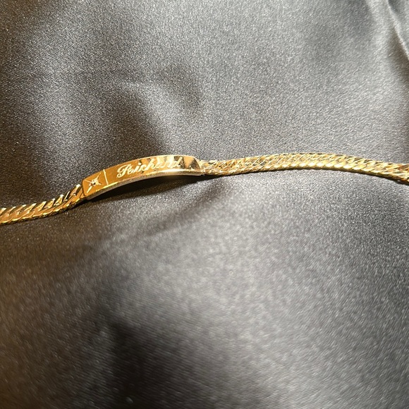 “Richard” engraved Vintage Spidel Gold Plated Bracelet. Decorative Chip. 8” - Picture 3 of 7